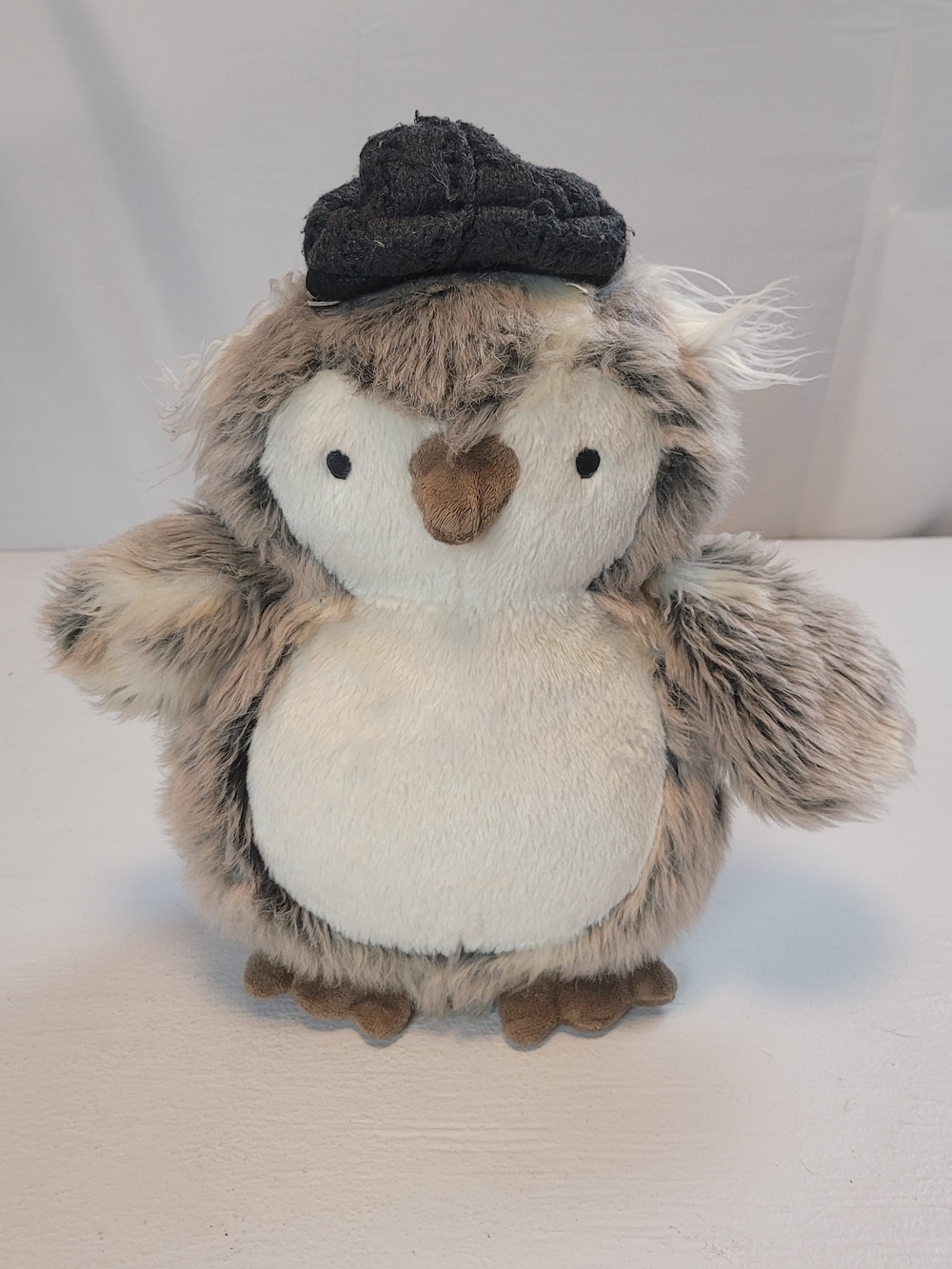 Levtex Grey and Cream Plush Penguin with Dark Hat